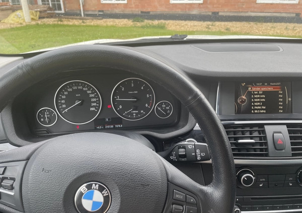 BMW X3 cena 69300 przebieg: 215000, rok produkcji 2015 z Czarna Woda małe 7